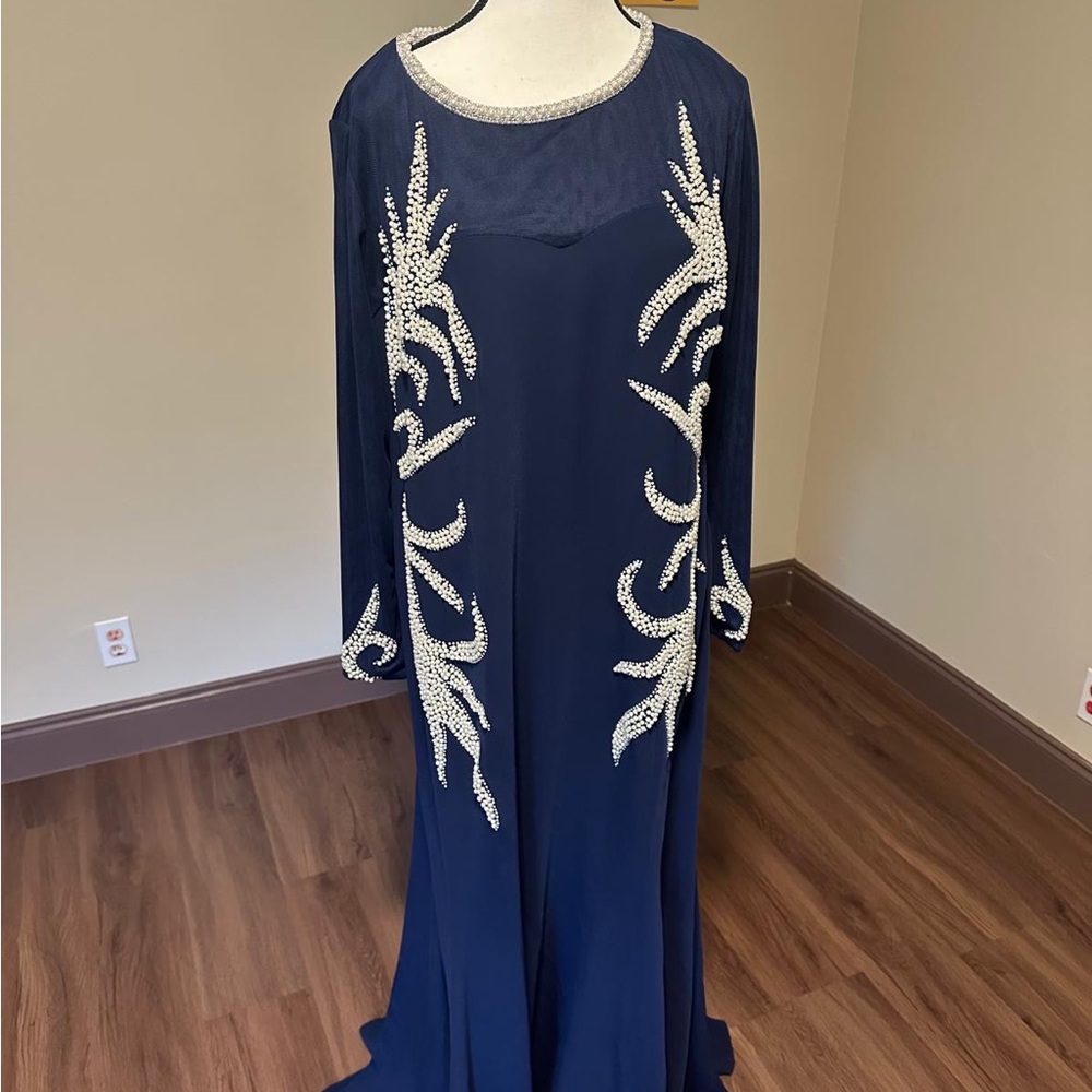 Navy blue evening gown